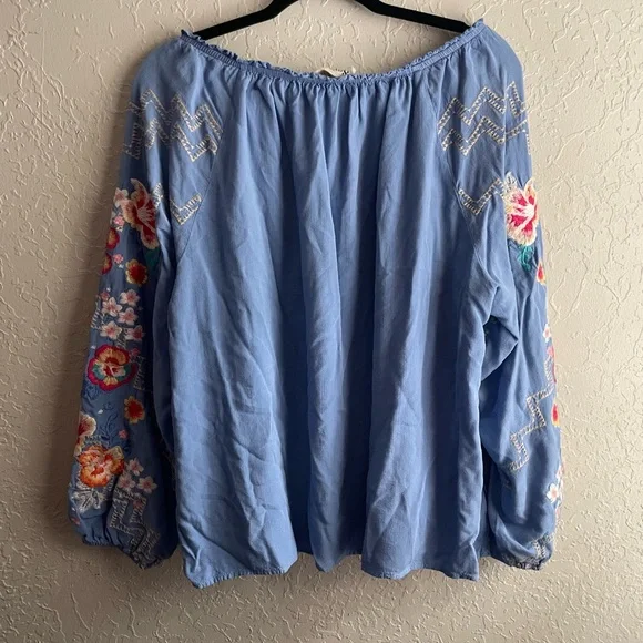 Savanna Jane Blue Embroidery Top - Picture 2 of 7